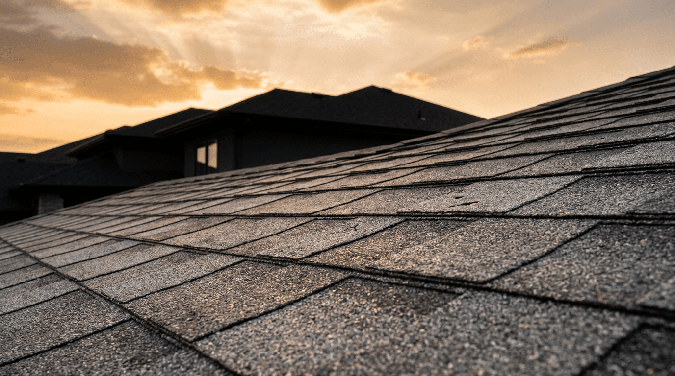 Newly installed residential roof with professional alignment